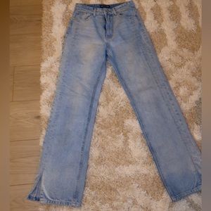 Pretty Little Thing Vintage Wash Double Side Seam Split Jeans